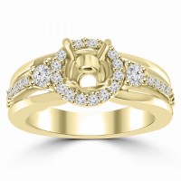 0.45 ct Ladies Round Cut Diamond Semi Mounting Engagement Ring in 14 kt Yellow Gold 0.45 ct Ladies Round Cut Diamond Semi Mounting Engagement Ring in 14 kt Yellow Gold